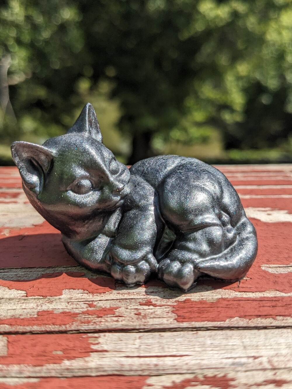 Black Cat Resin Trinket - Decorative Pet Statue